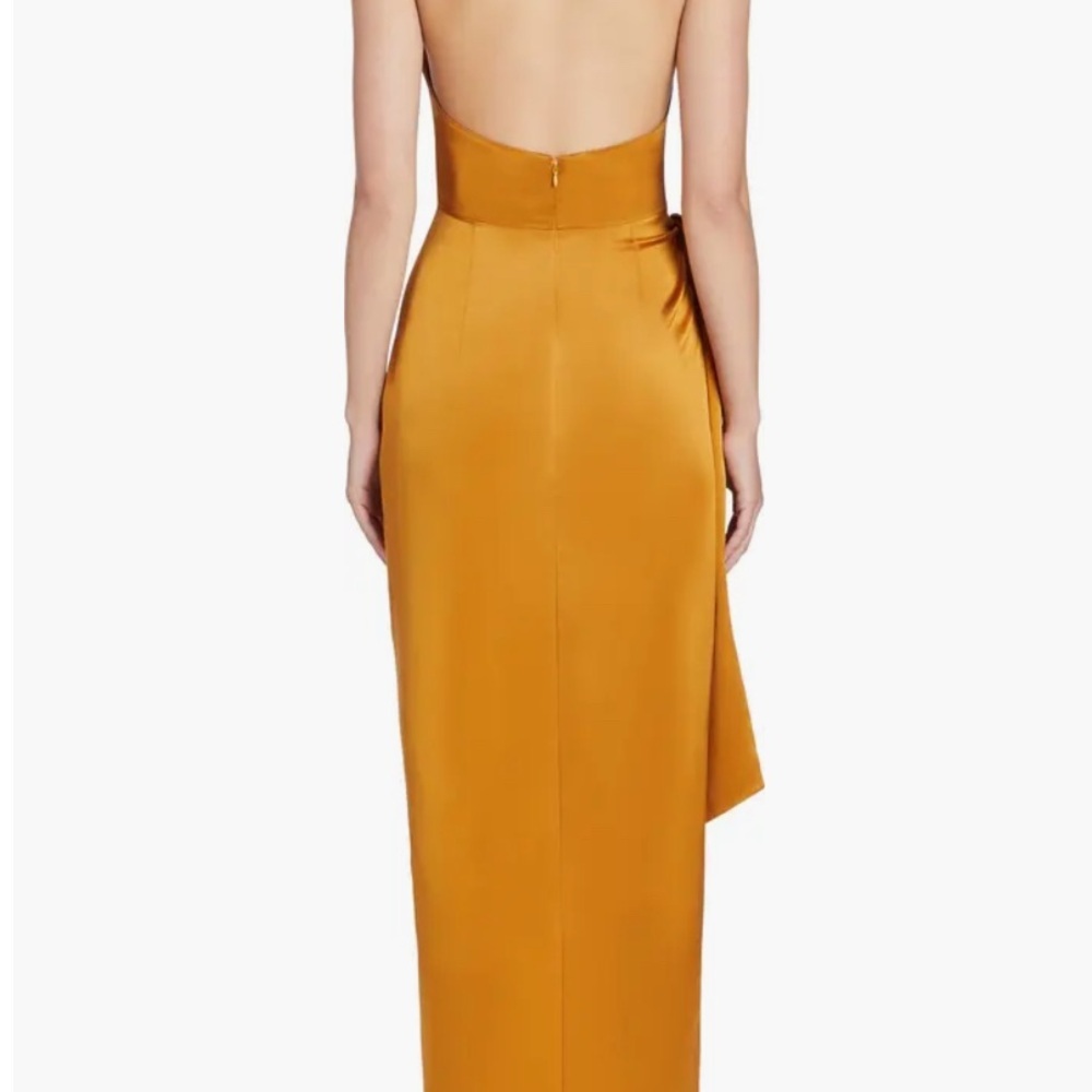 Amanda Uprichard Martine Silk Halter Gown (sz: M) - Picture 4 of 6